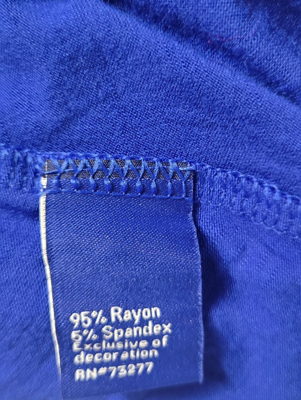 Apt 9 L Top Slinky Stretch Knit Flowy Comfort Cobalt Blue Lace Flare new - Picture 5 of 6